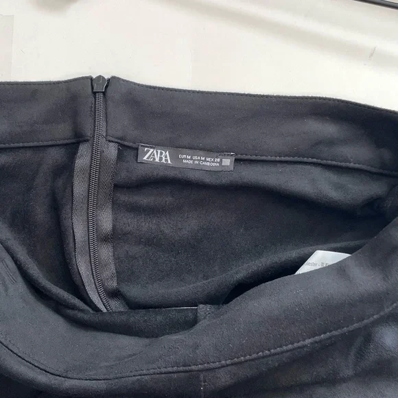Zara Black Suede Long Maxi Skirt Size Medium - Picture 3 of 9